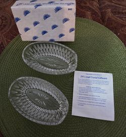 Vintage Princess House Highlight Pattern Lead Crystal Spoon & Fork holders #843