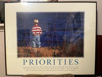 Priorities Framed Motivational Poster