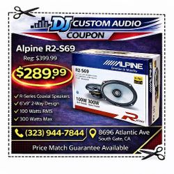 Alpine R Series Car Speakers Set 6x9" 2-Way Coaxial Speaker System 300 Watts R2-S69 🚨 Payment Options Available 🚨 No Credit Needed 🚨 
