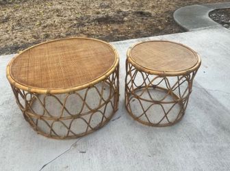 Rattan Coffee Table Set