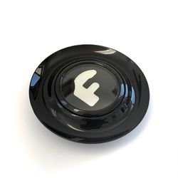 Forgiato Floating Center Caps XL Plastic Black Hubcap Rim 7.2"