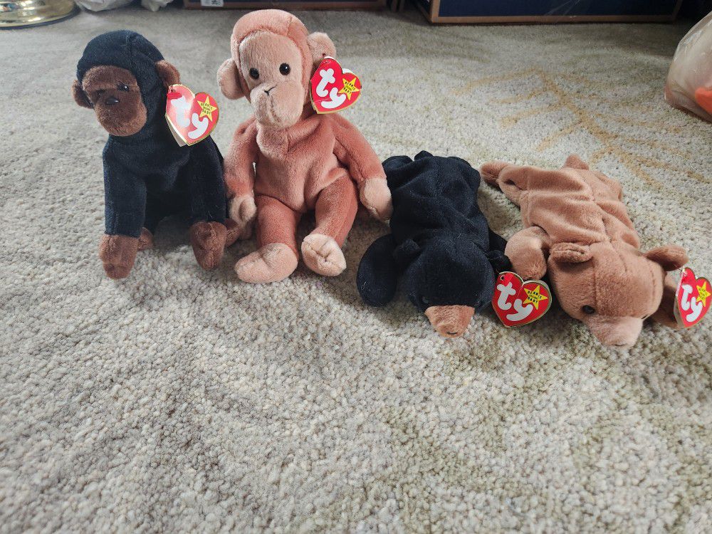 Beanie Babies - Lot of 4 Animals 