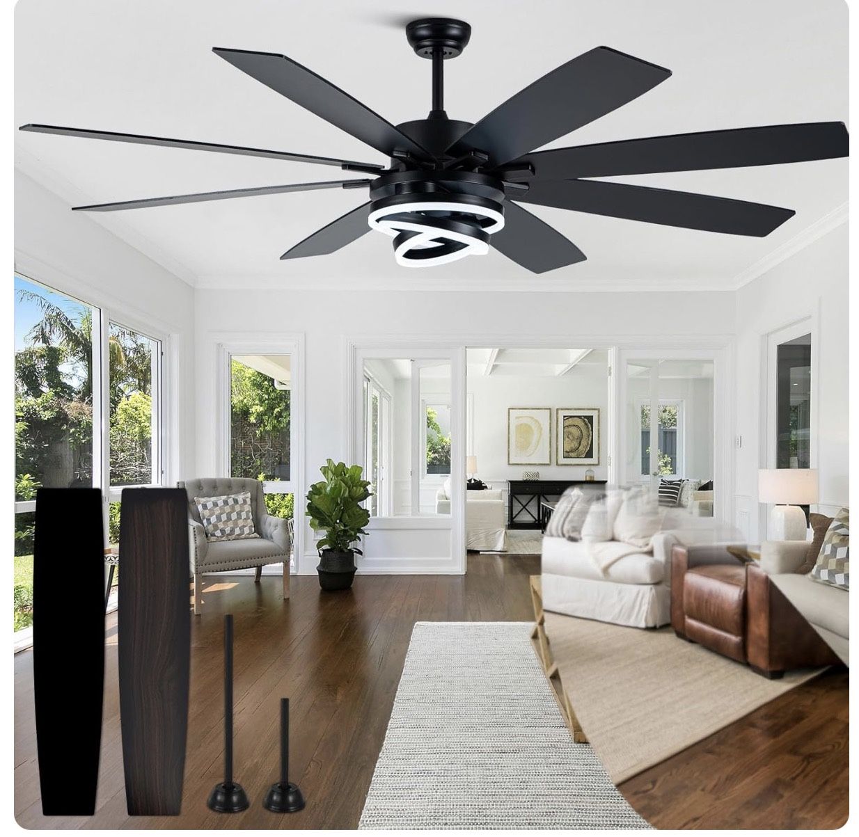 Black Ceiling Fans with Lights and Remote