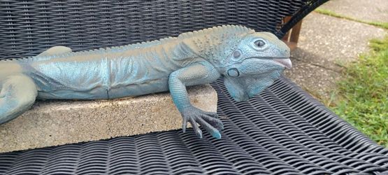 Blue Iguana Lizard garden decor