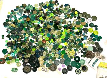 Vintage Green Buttons 3.25#