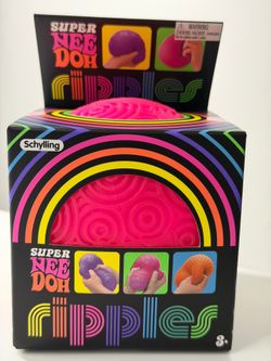 Super Nee Doh Ripples fidget ball in vibrant pink.