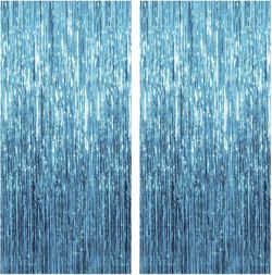 2 Pack Blue Streamers Party Decorations Blue Fringe Backdrop Ocean Themed Party
