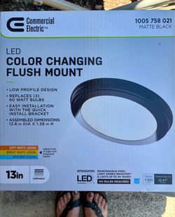 13 in. Matte Black Selectable LED Flush Mount (3)