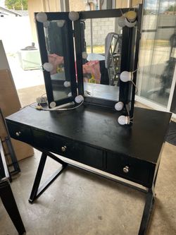 Black wooden vanity