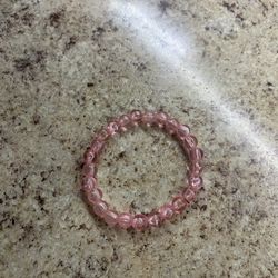 Clear Pink Beaded Bracelet 