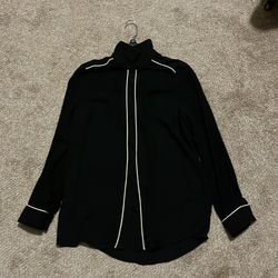 White Striped Black Longsleeve Shirt