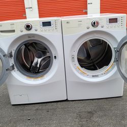 LG Front Load Washer And Stackable Gas Dryer Set 