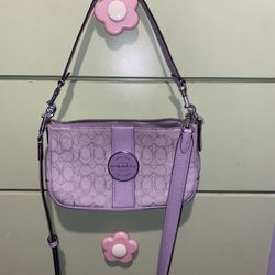 Coach Lonnie Baguette In Signature Jacquard