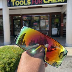 BOMBER EYEWEAR JOHNNY Safety - Red Mirror Safety glsses. $46 ( INCLUDES MICROFIBER BAG )