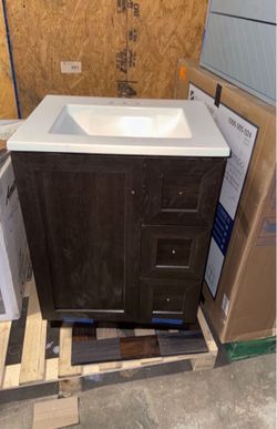 25” Bathroom Vanity with top bath white sink cabinet