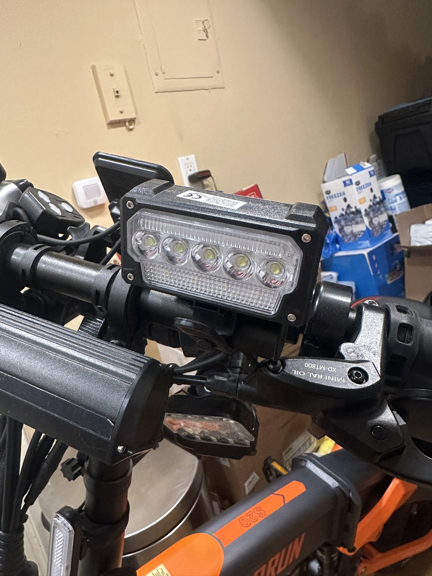 E-bike Must Have Super Bright Rechargeable Headlight With Blue/Red Flashing Strobe Bikes Scooter