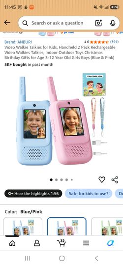 Kids video walkie talkie