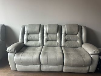 Italian Leather reclining sofa and recliner