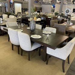 Dark Brown/Beige Dining Room Set / 7pc