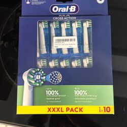 Oral-B Pro Cross Action Toothbrush Heads for Electric Toothbrush, Pack of 10, Suitable for a Post Box