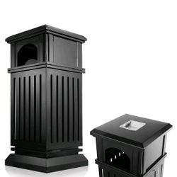 Brand New Outdoor Trash Can Enclosure – Black (Locking Lid)