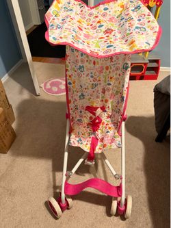 Kids Umbrella Stroller with Adjustable Canopy, Lightweight Compact Fold, 3-Point Harness, Pink (Up to 40 lb Capacity)