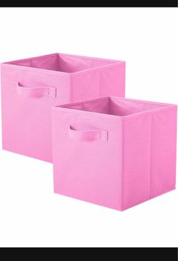 Pack Of 6 Pink Storage Bins, Foldable Fabric Storage Cubes And Cloth Storage Organizer Drawer For Closet And Toys Storage