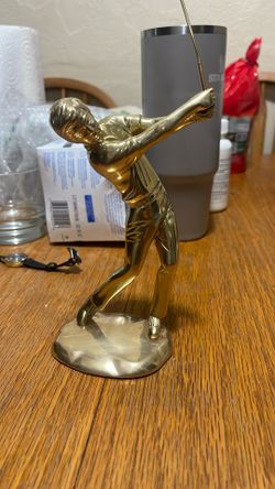 Vintage Solid Brass Golf Player