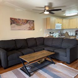 Modern Sectional Couch + Coffee Table for Sale