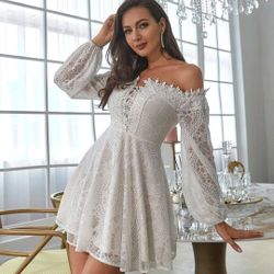 boho chic dress,  Off white size L