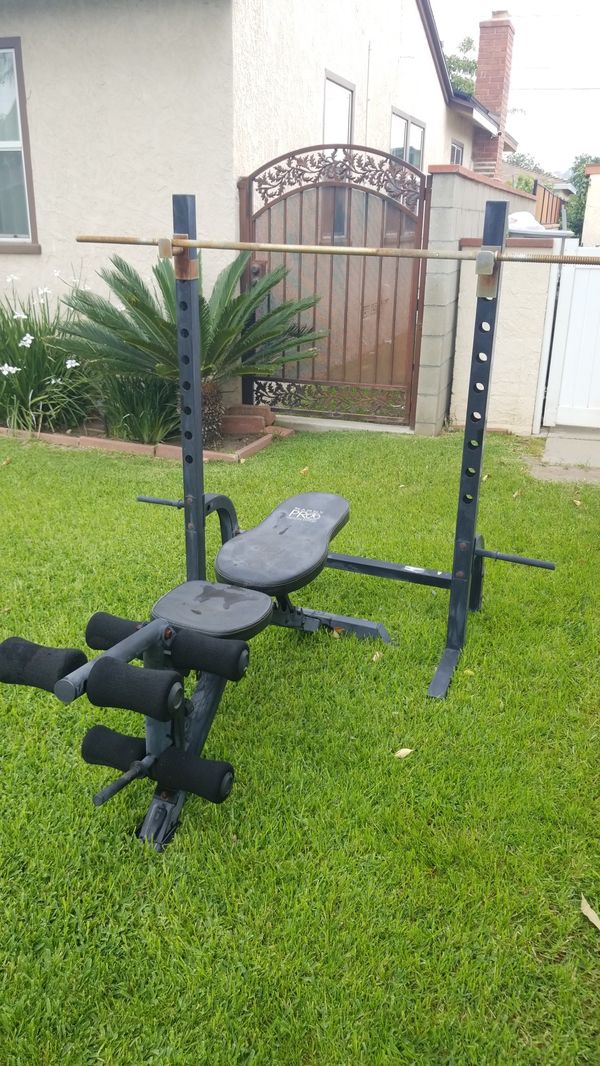 Marcy Pro Weights Bench And Squat Rack And Standard Bar For Sale