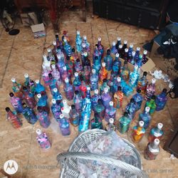 Hand Painted Bottles For Wedding Tables Or Small Flower Arrangment