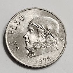 1975 Mexico Un Peso - Morelos , Uncirculated , No Circulado