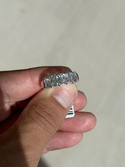 14k WG lab grown unique checkerboard cut VS1 E color 3.74ct