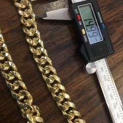 10kt Gold Miami Cuan Chain
