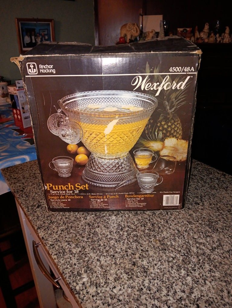 Anchor Hocking Punch bowl set.