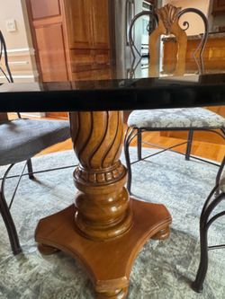 Wood iron table