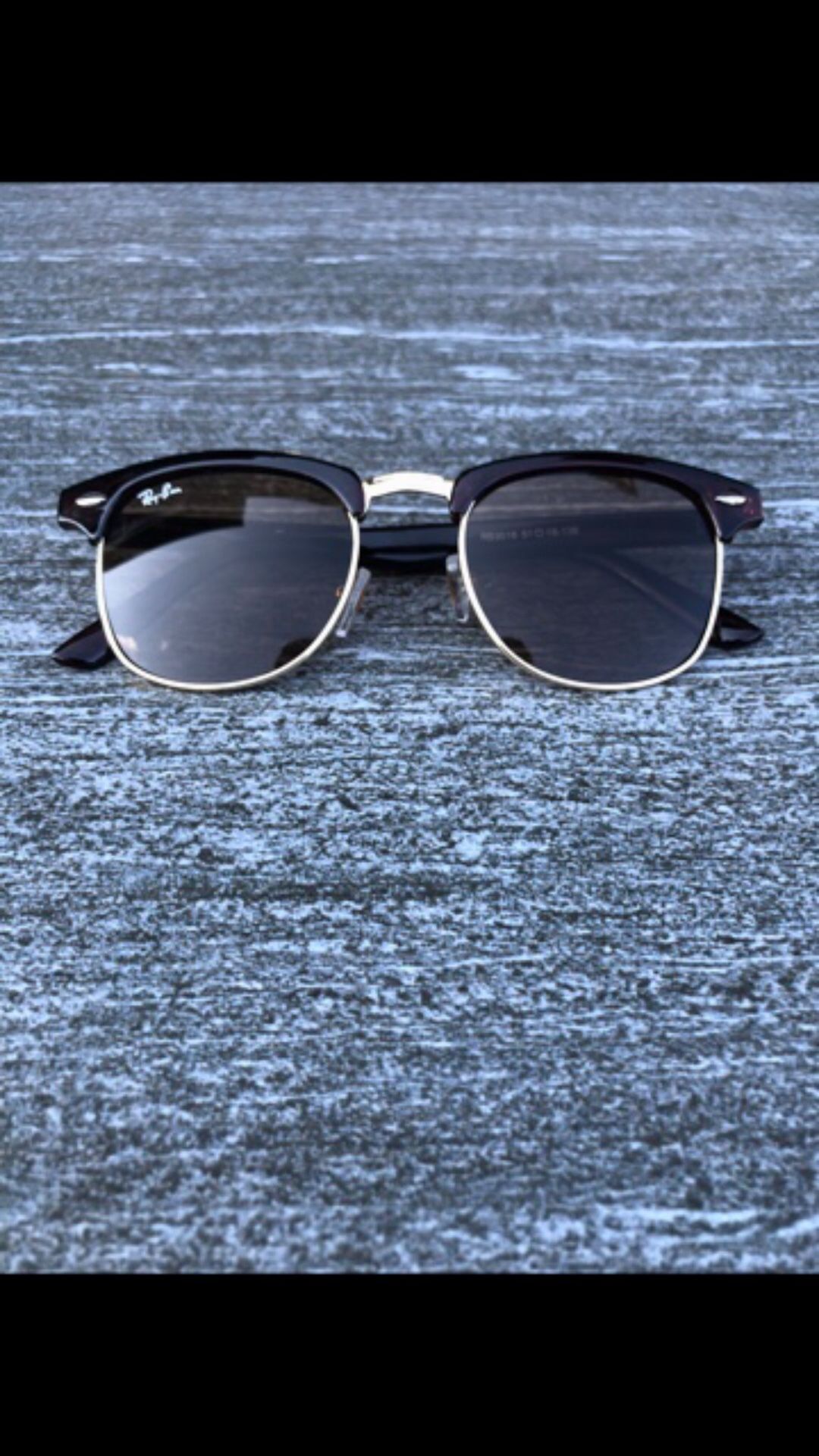 Clubmasters Black/Gold Sunglasses