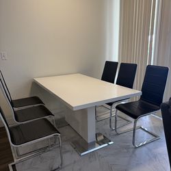 Dining table and chairs