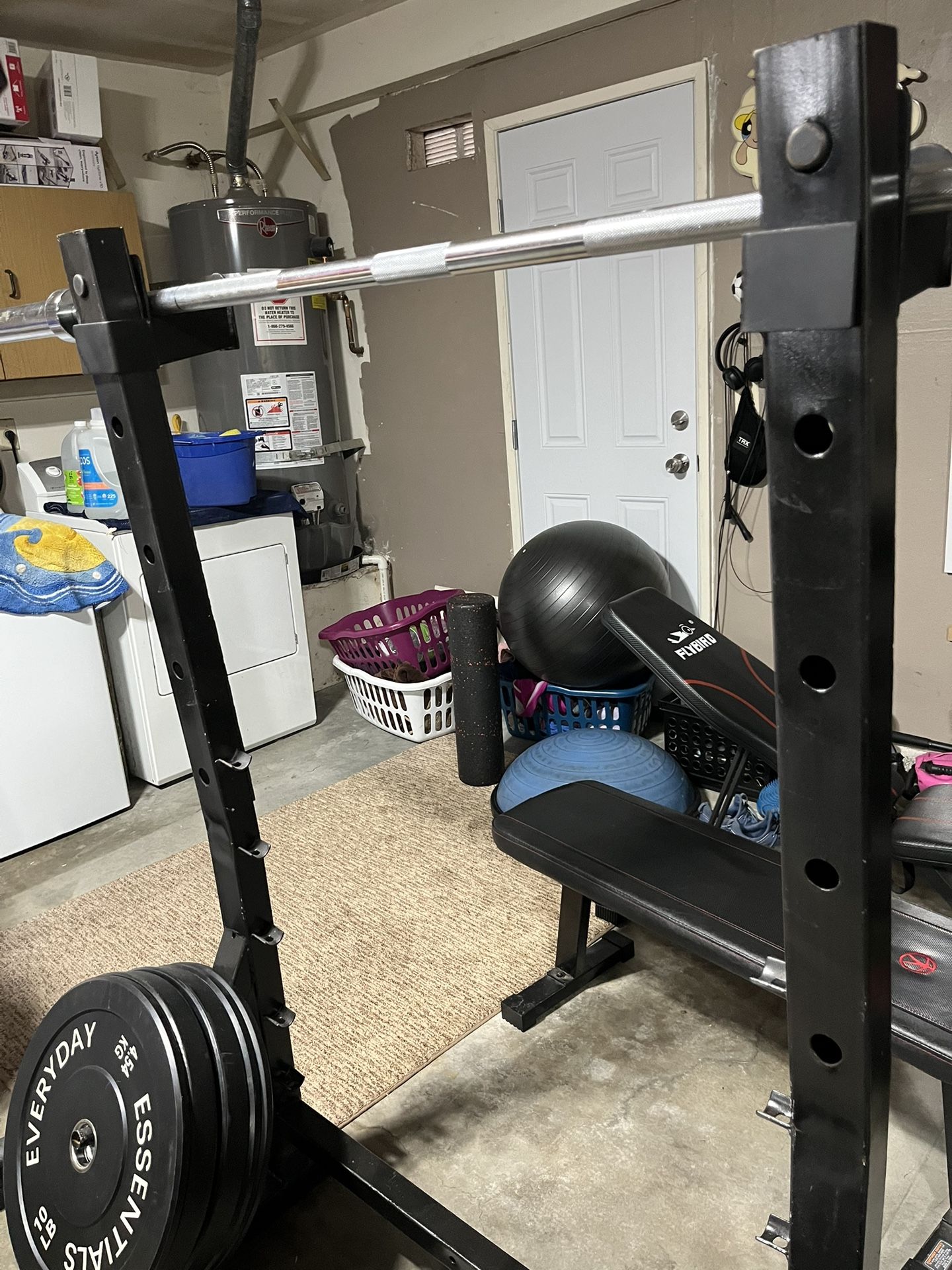 Squat Rack/Bench Press With Plate Storage