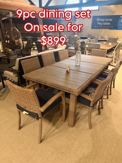 9-Piece Outdoor Wicker Dining Set