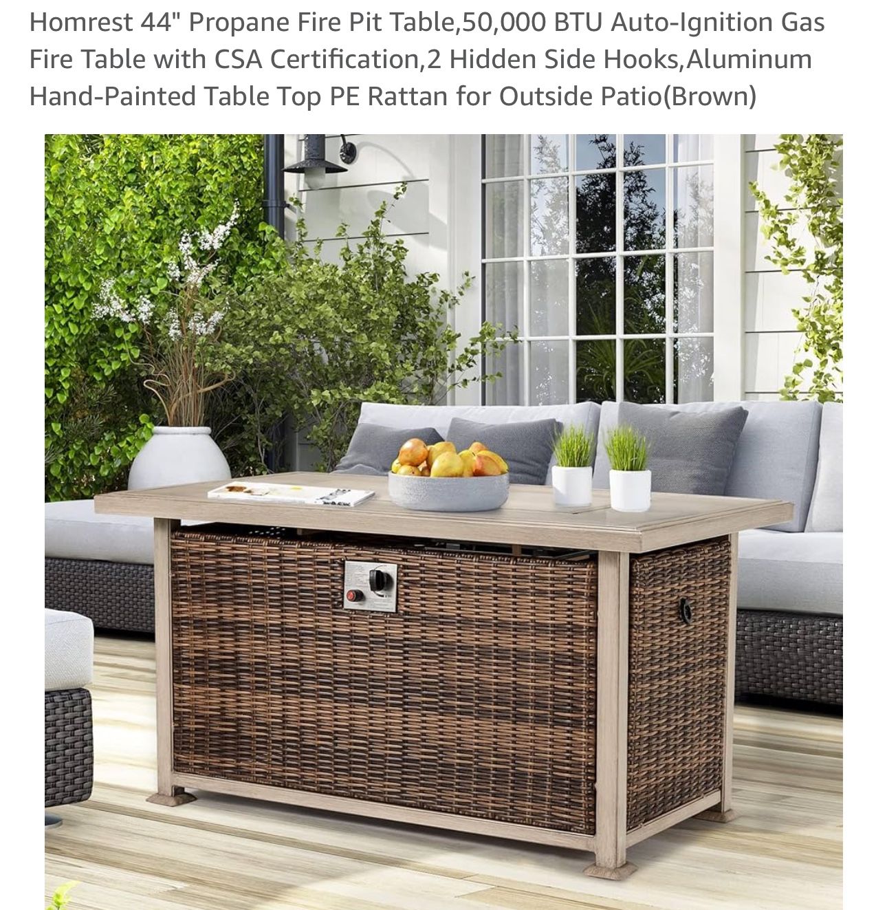 Outdoor Gas Fire Pit Table, New