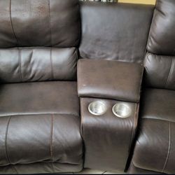 brown faux leather sectional sofa