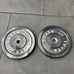 Bumper Plates Pair (Black) 25 Ib only $1/1b!! O Vesta Fitness
