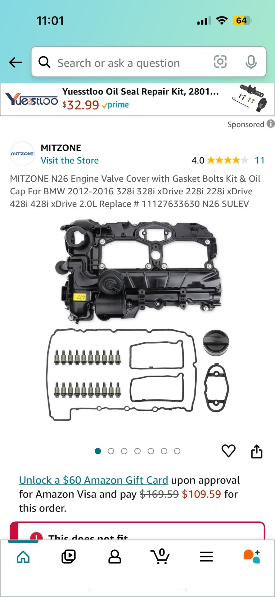 BMW N26 Engine Valve Cover