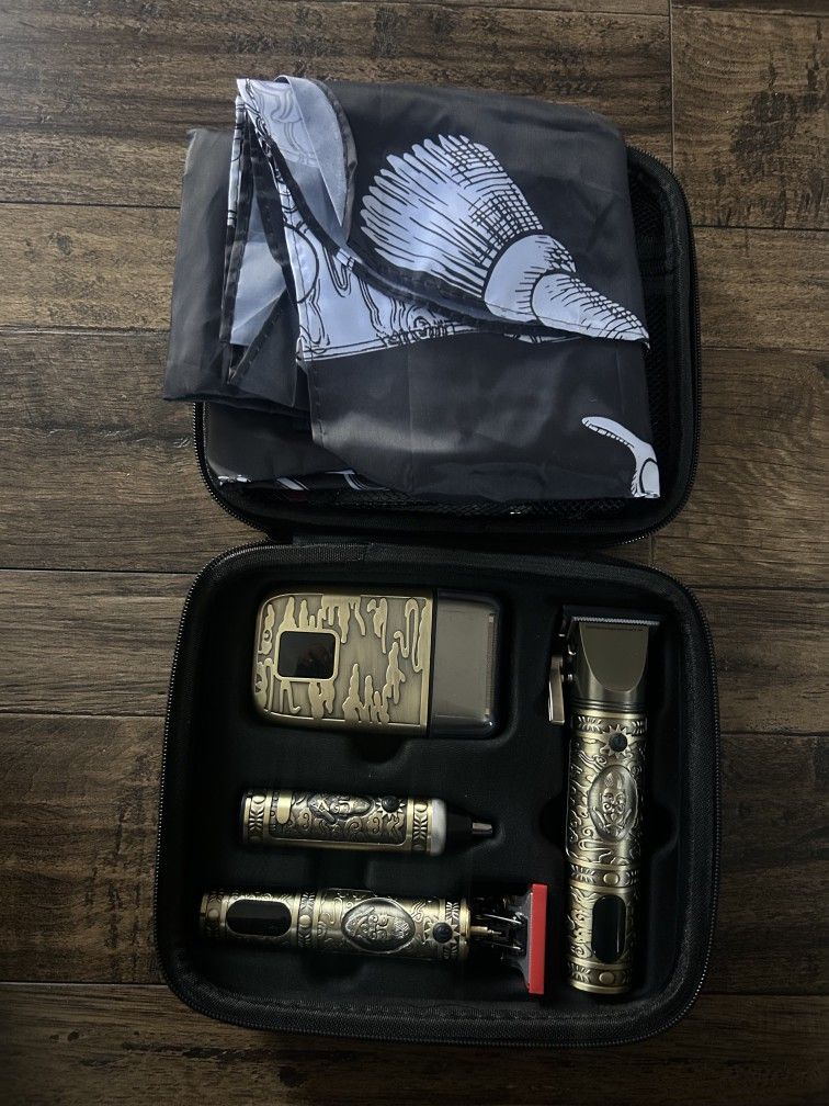 Professional Hair Clippers for Men, Hair Trimmer, T-Blade Trimmer, Electric Shaver, Nose Hair Trimmer Set, 4 in 1 Cordless Haircut Kit, LCD Display,