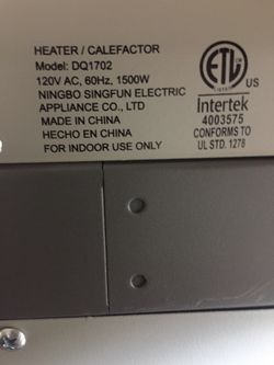INTERTEK electric heater u0026 fan for Sale in Memphis, TN - OfferUp