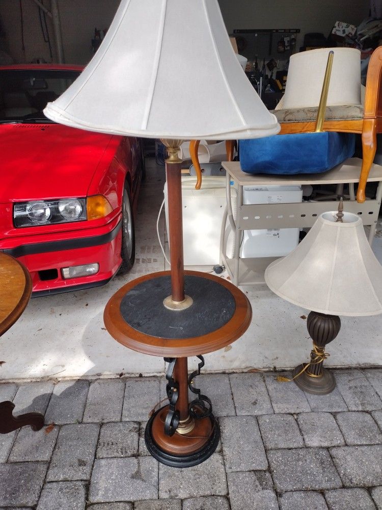 Vintage Antique 90-year-old Built-in Table Floor Lamp