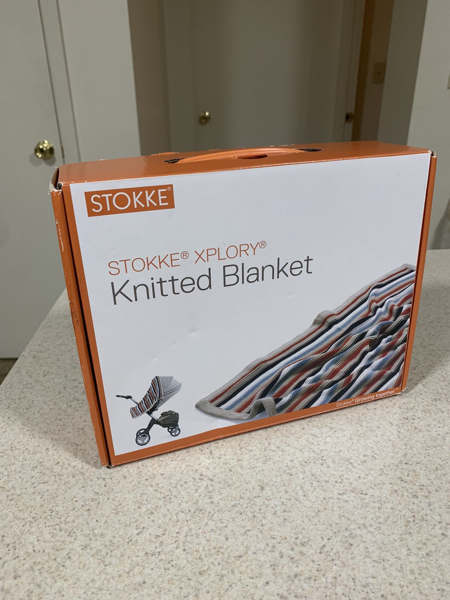 stokke xplory stroller blanket Knitted  - Red Multi