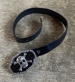 Skull Belt Buckle + Belt